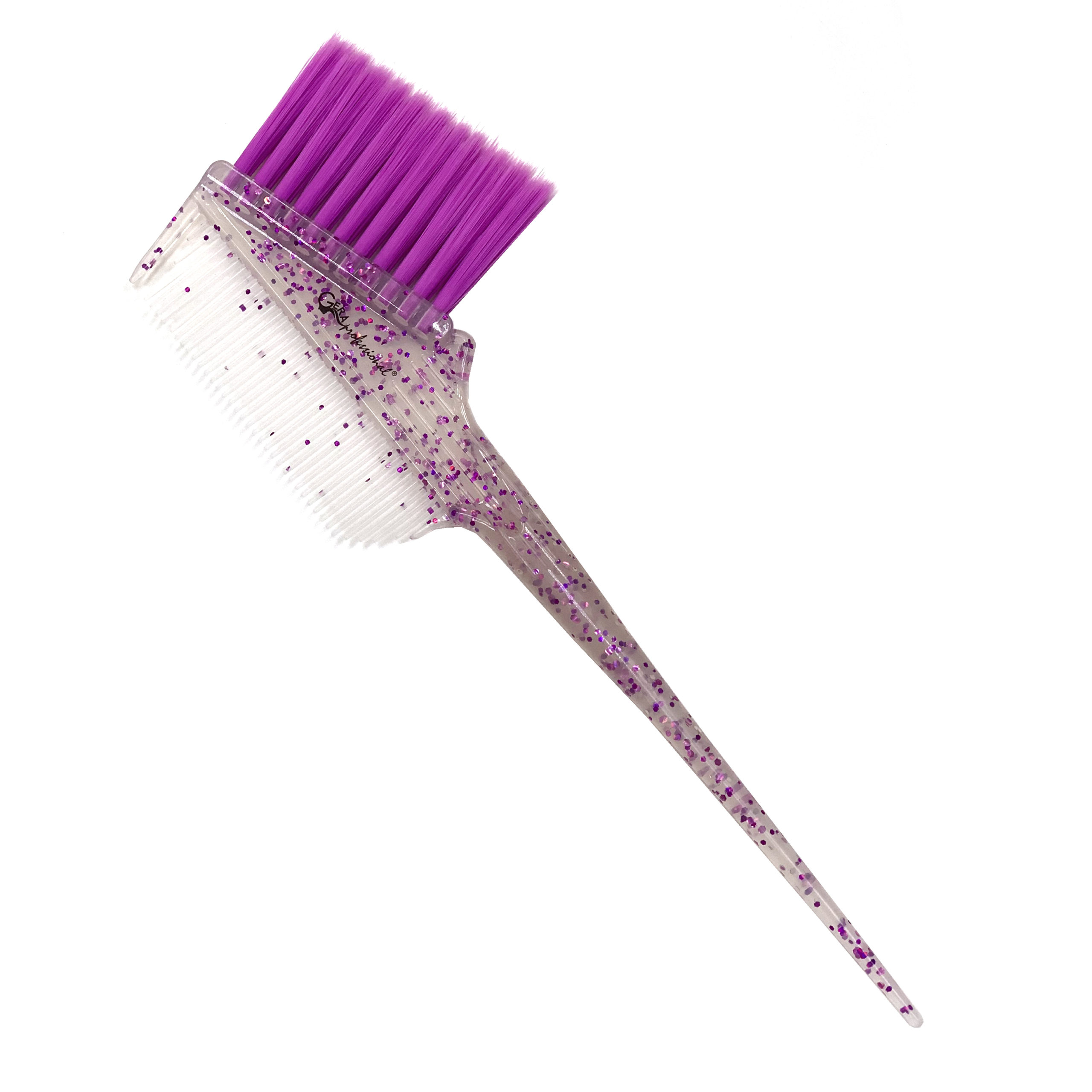 Кисть-гребень Gera GP-1170, светло-фиолетовая щетина 37мм, цвет полупрозрачный с фиолетовым  бл
