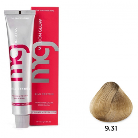 9.31 Оч светл бл золот бежев Крем-краска для волос TNL Million glow Private collection Silk protein