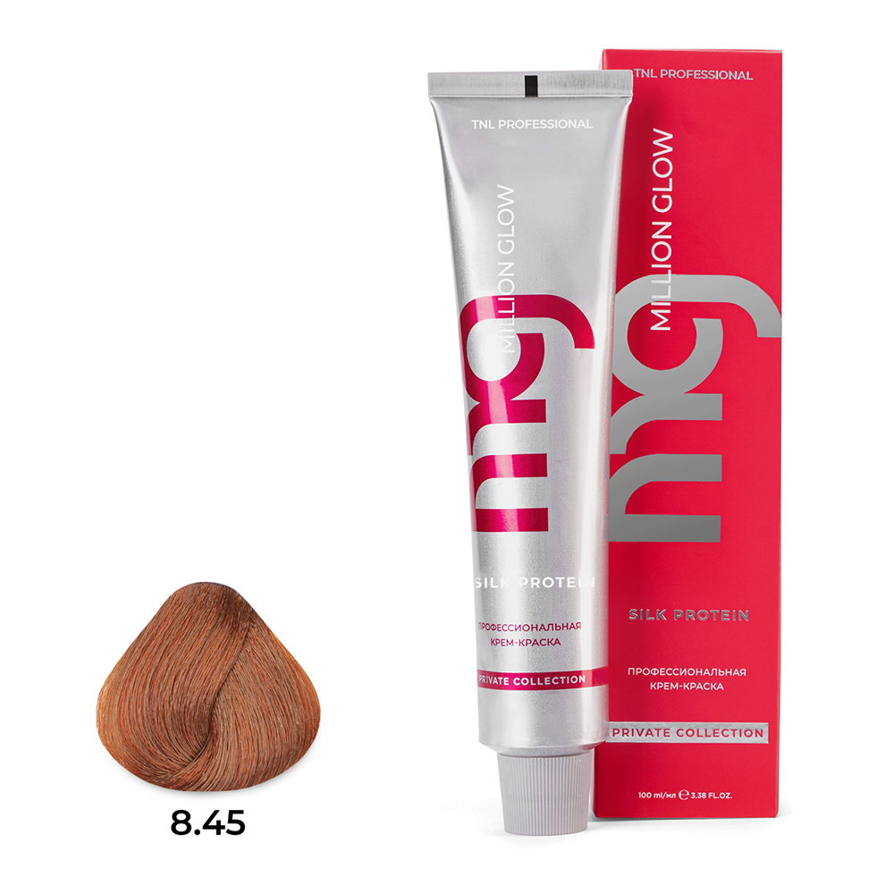 Крем-краска для волос TNL Million Gloss оттенок 8.45 Светлый блонд медный махагоновый 100 мл