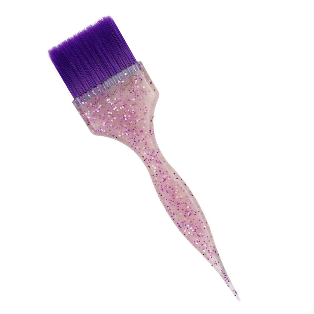 Кисть "Идеал", Gera GP-0655, фиолетовая щетина, цвет полупрозрачный с фиолетовыми блестками