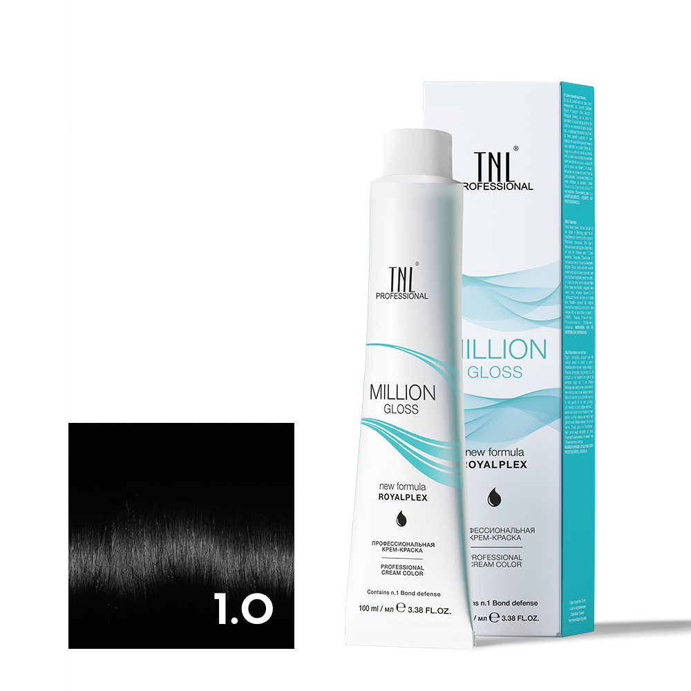 1.0 Крем-краска для волос TNL Million Gloss оттенок 1.0 Черный 100 мл