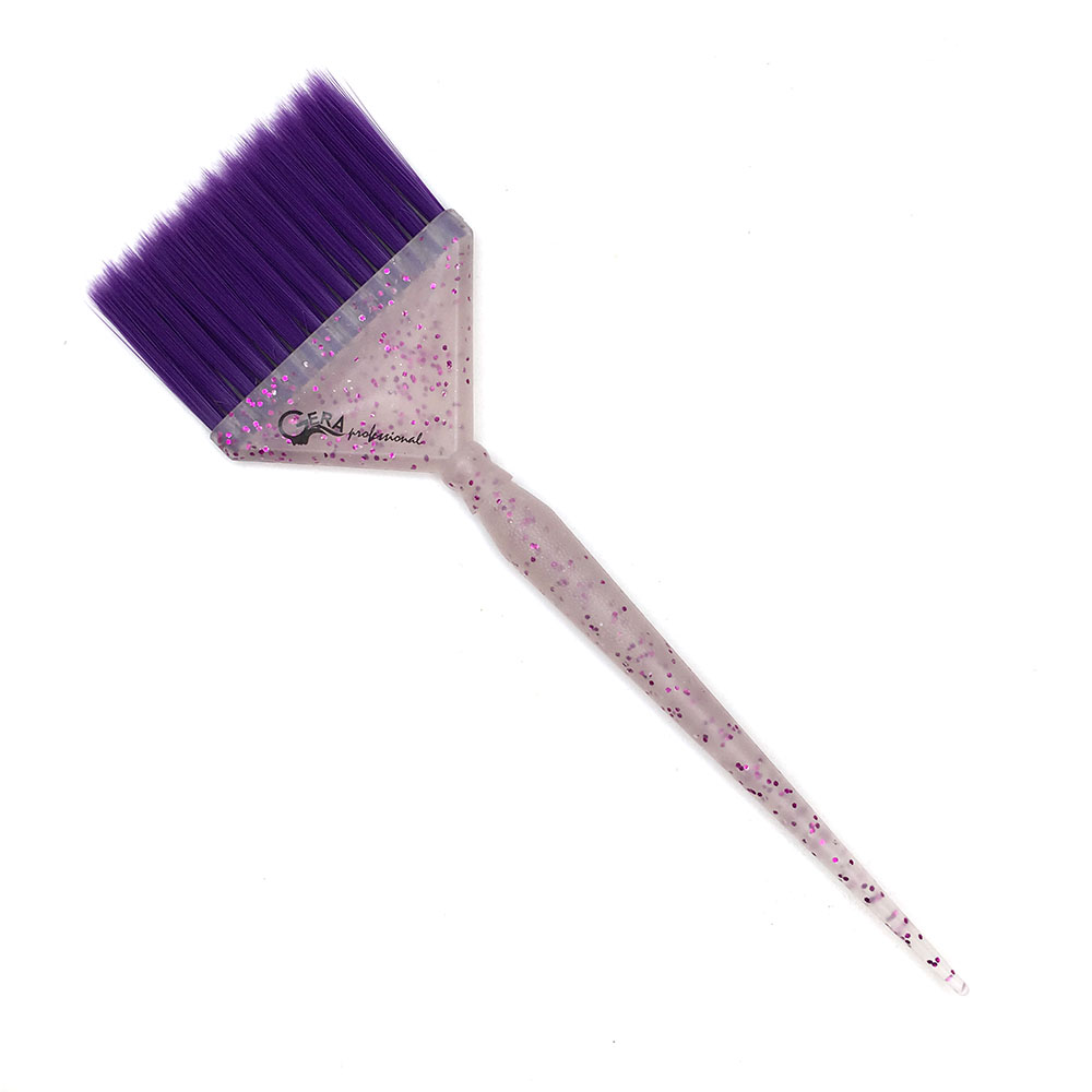 Кисть Gera GP-5601, фиолетовая щетина 14 рядов, цвет полупрозрачный с фиолетовыми блесткамий