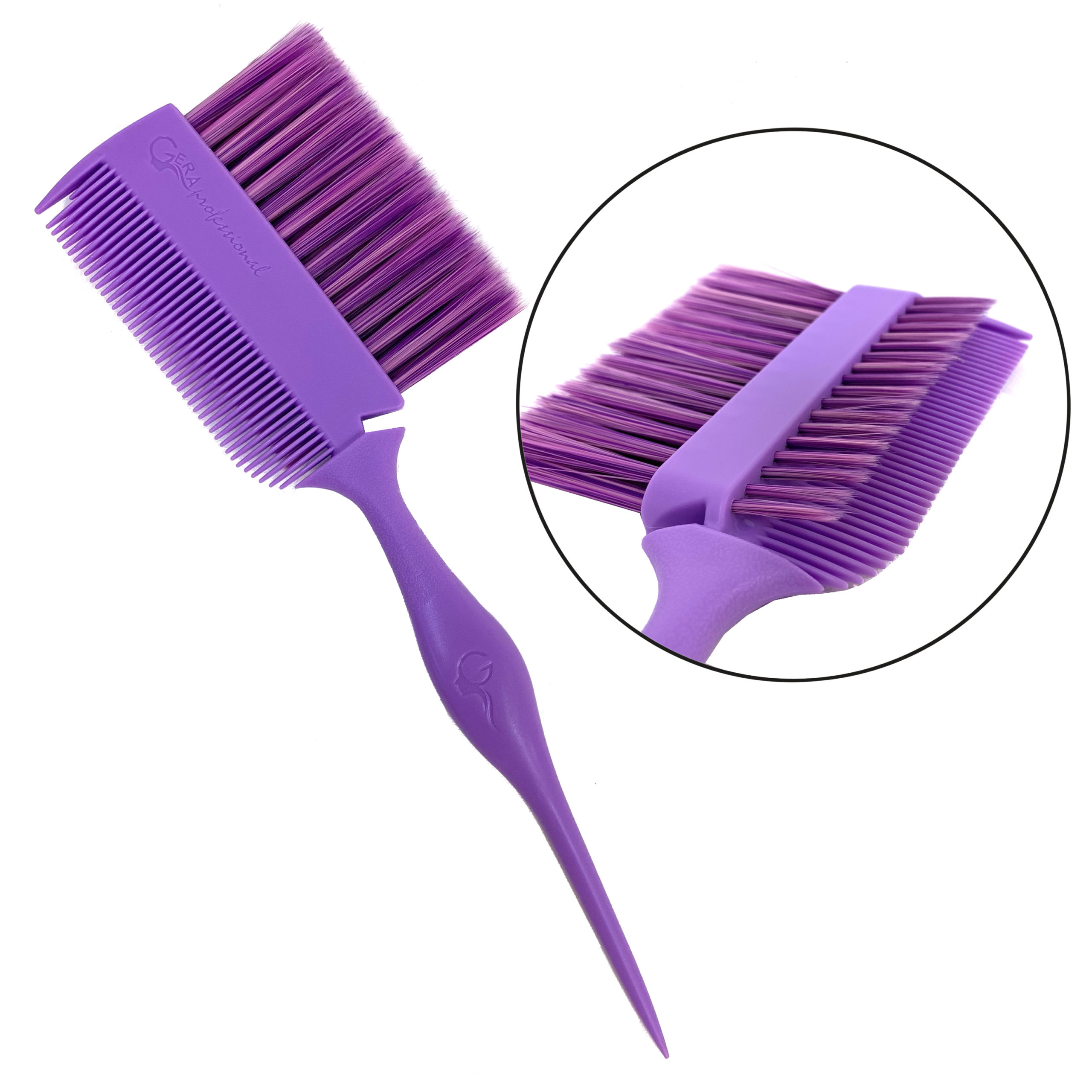 Кисть-гребень "Гигант", Gera GP-1127, смешенная фиолетовая щетина 37 мм , цвет фиолетовый
