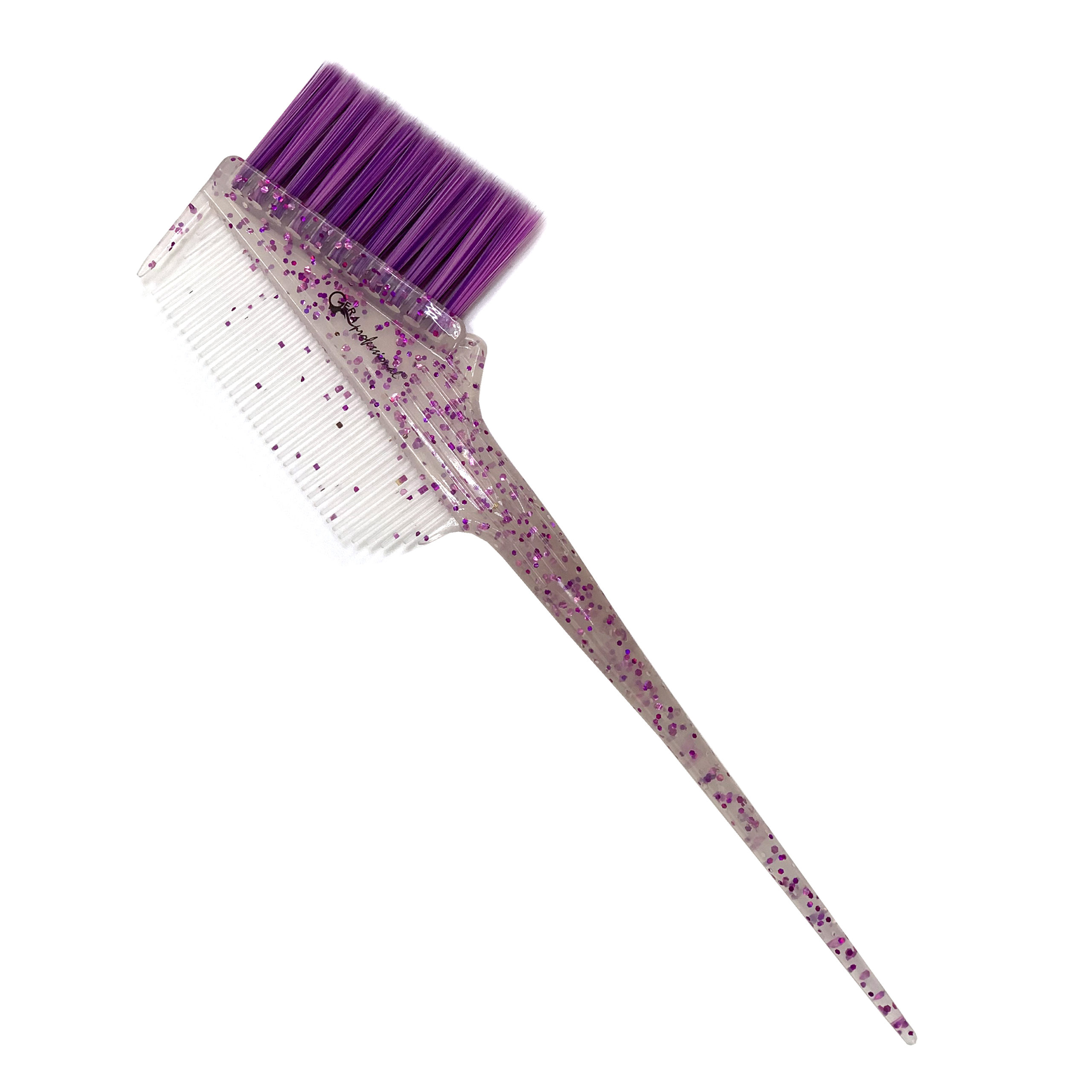 Кисть-гребень Gera GP-1179, смешанная фиолетовая щетина 28мм, цвет полупрозрачный с фиолетовым