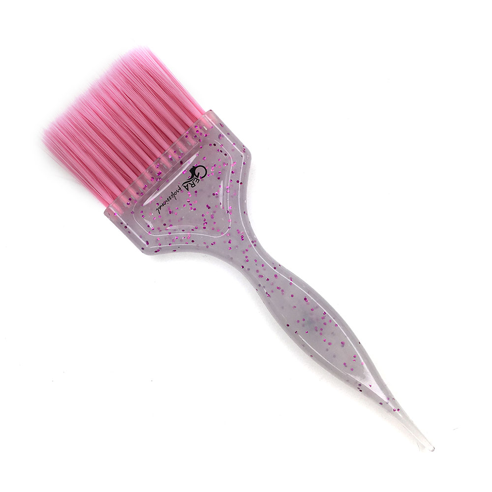Кисть "Идеал" мини, Gera GP-4805, розовая щетина, цвет полупрозрачный с фиолетовыми блестками