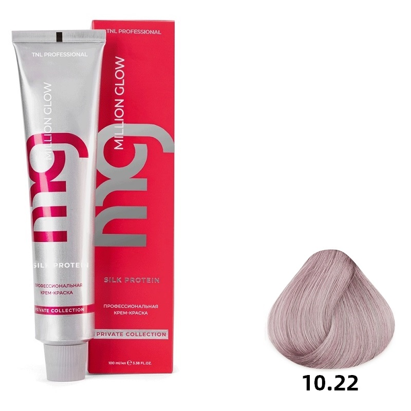 10.22 Платин бло интенс фиол Крем-краска для волос TNL Million glow Private collection Silk protein