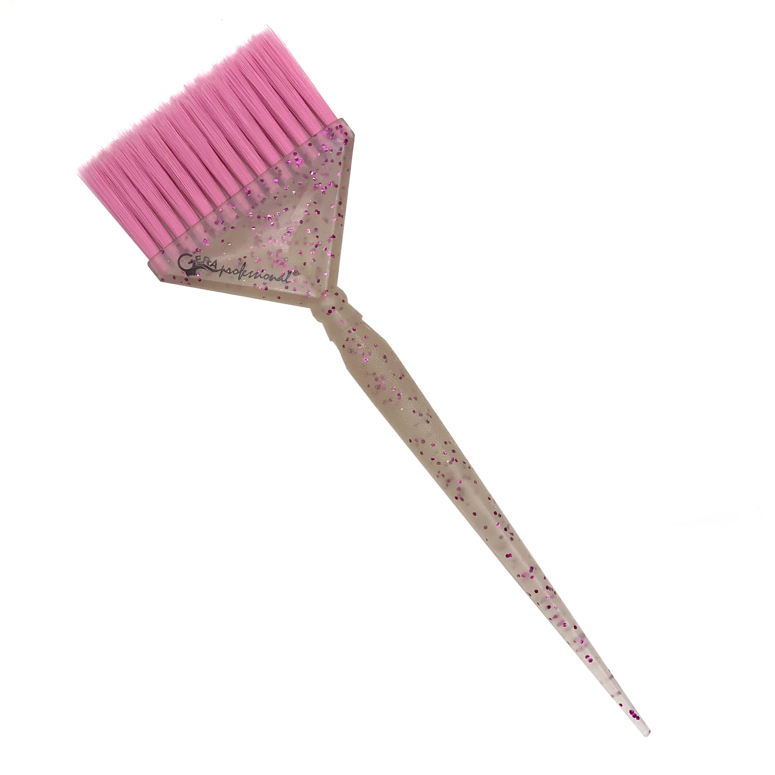Кисть Gera GP-1189, розовая щетина 14 рядов 37мм, цвет полупрозрачный с фиолетовыми блестками