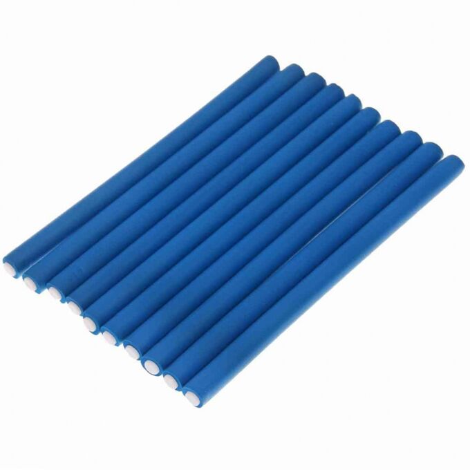 Бигуди гибкие 10шт 14*240 мм синие 