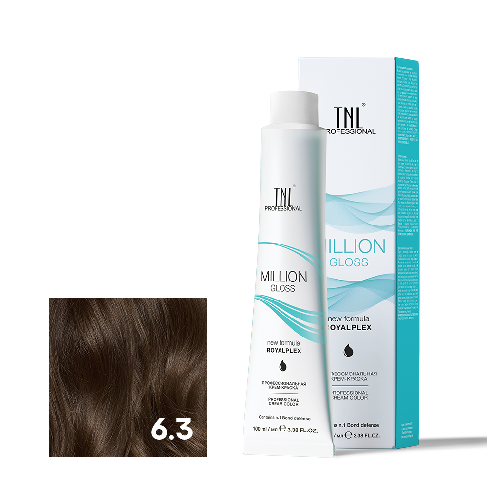 6.3 Темный блонд золотистый Крем-краска для волос TNL Million Gloss
