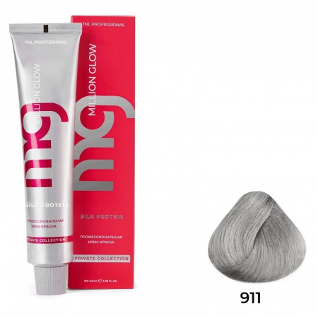 911 осветляющий серебристый п Крем-краска для волос TNL Million glow Private collection Silk protein