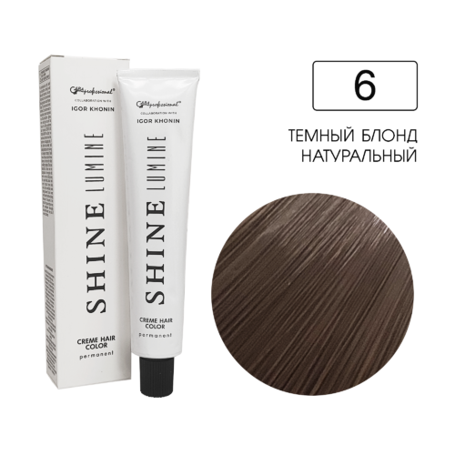 6 Перманентный аммиачный крем-краситель Shine Lumine, 60 мл