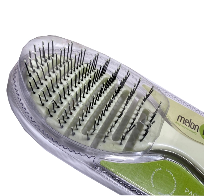 Расческа пластик гибкая для волос Melon Pro салатовая 5051