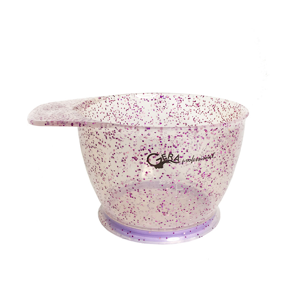 Миска Gera GP-0668, цвет полупрозрачный с фиолетовыми блестками, 500 мл