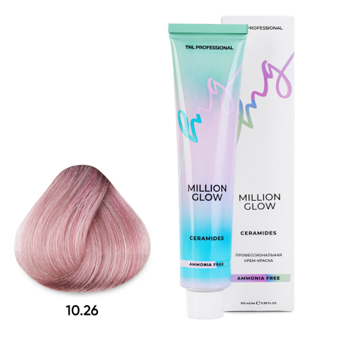10.26 платиновый блонд розовый Крем-краска TNL Million glow Ammonia free collection Ceramides