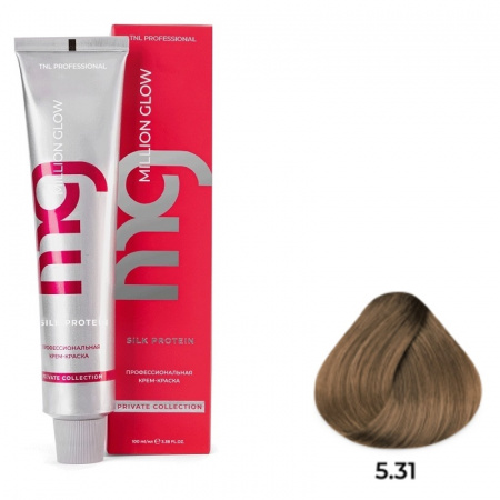 5.31 Светл корич золот бежев Крем-краска для волос TNL Million glow Private collection Silk protein