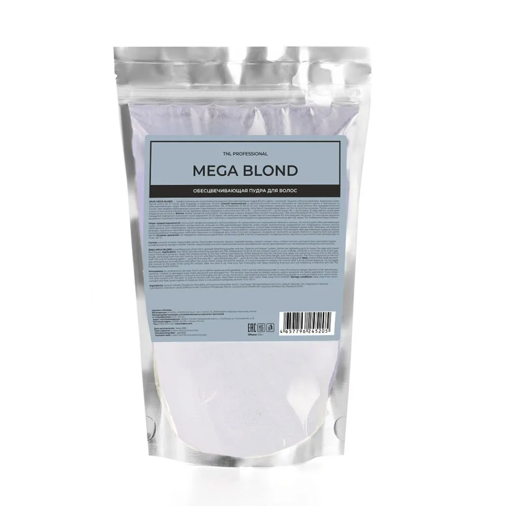 Обесц-я пудра д/в Mega Blond, 9+ белая, с системой Защита и Восстановление, Италия, 250