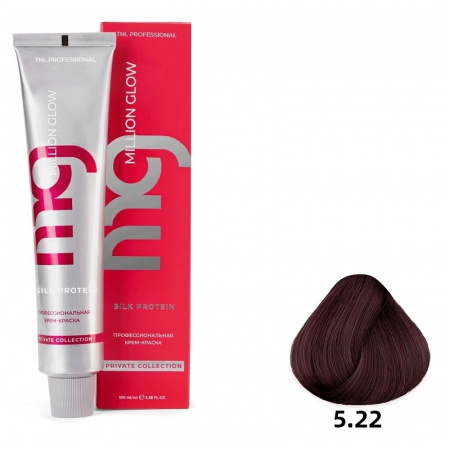 5.22 Светл корич интенс фиоле Крем-краска для волос TNL Million glow Private collection Silk protein