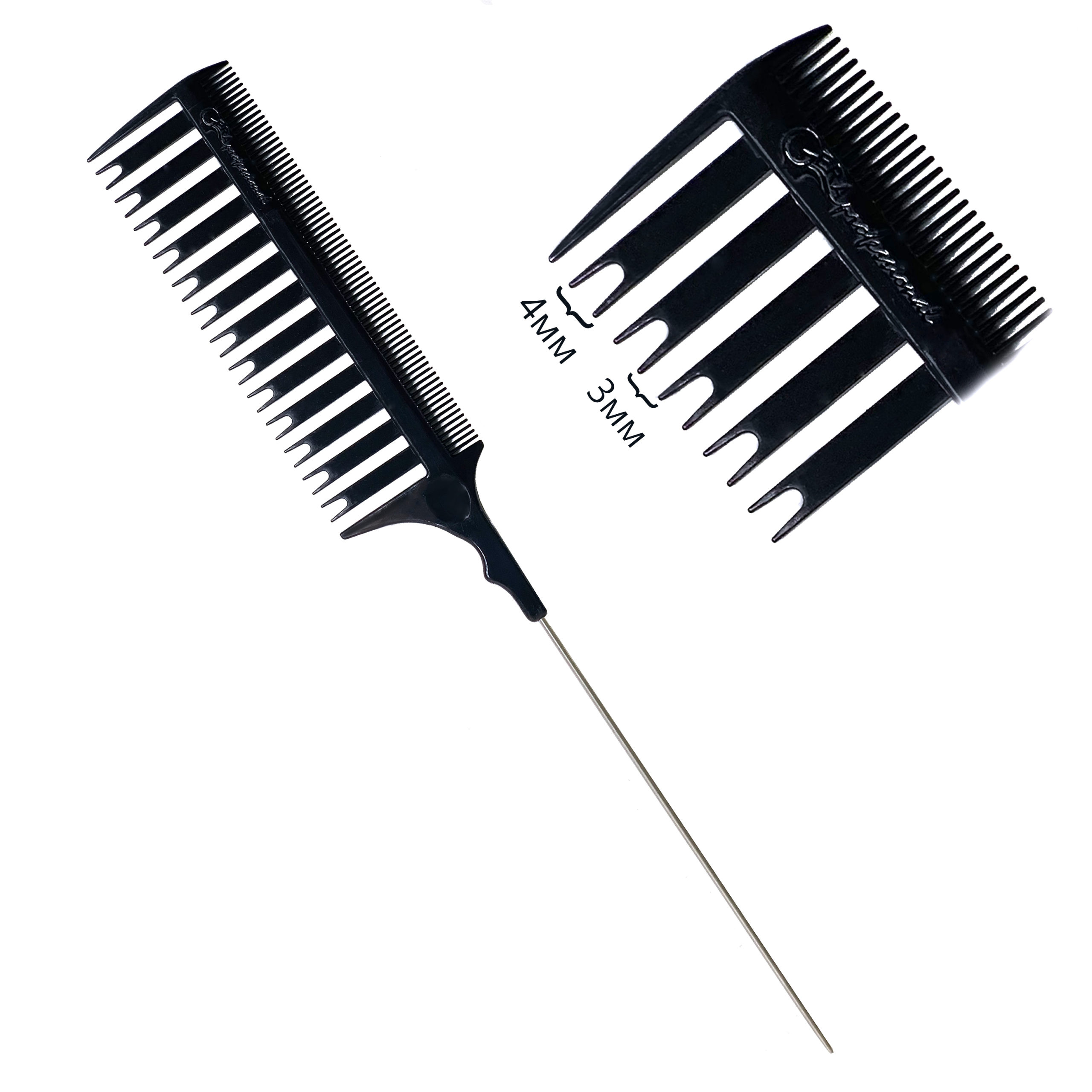 Расческа революция R-1 Gera GP-5565 для мелирования крупных прядей, с мет. хвостиком, цвет фиол