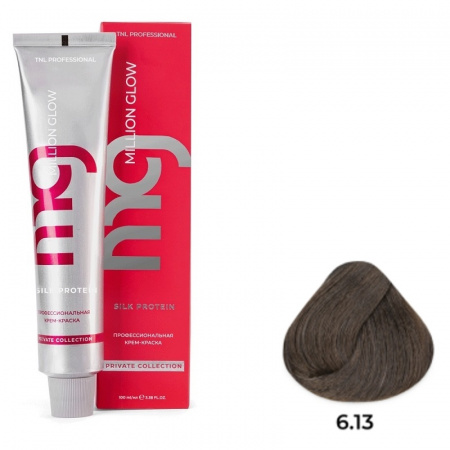 6.13 Темный блонд бежевый Крем-краска для волос TNL Million glow Private collection Silk protein
