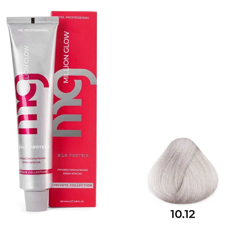 10.12 плат бл пеп перл Крем-краска для волос TNL Million glow Private collection Silk protein