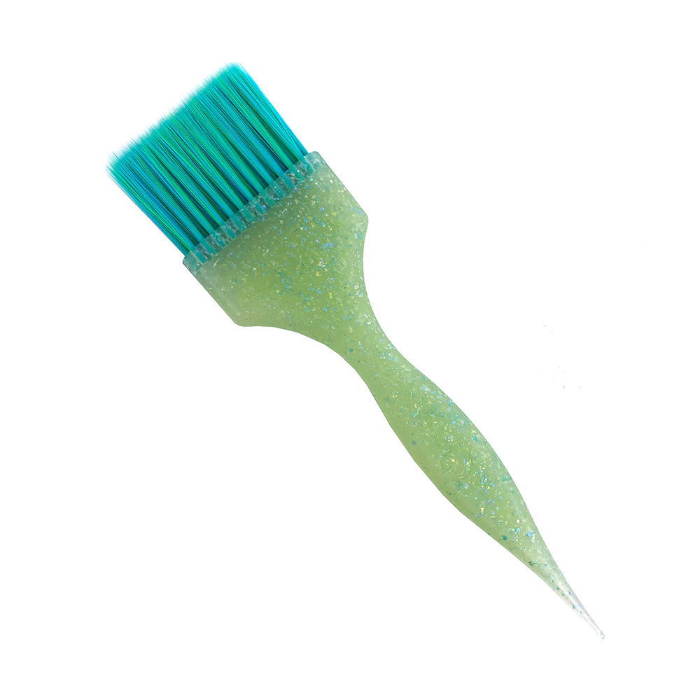 Кисть "Идеал", Gera GP-1704, бирюзовая щетина, светло-бирюзовый с блестками