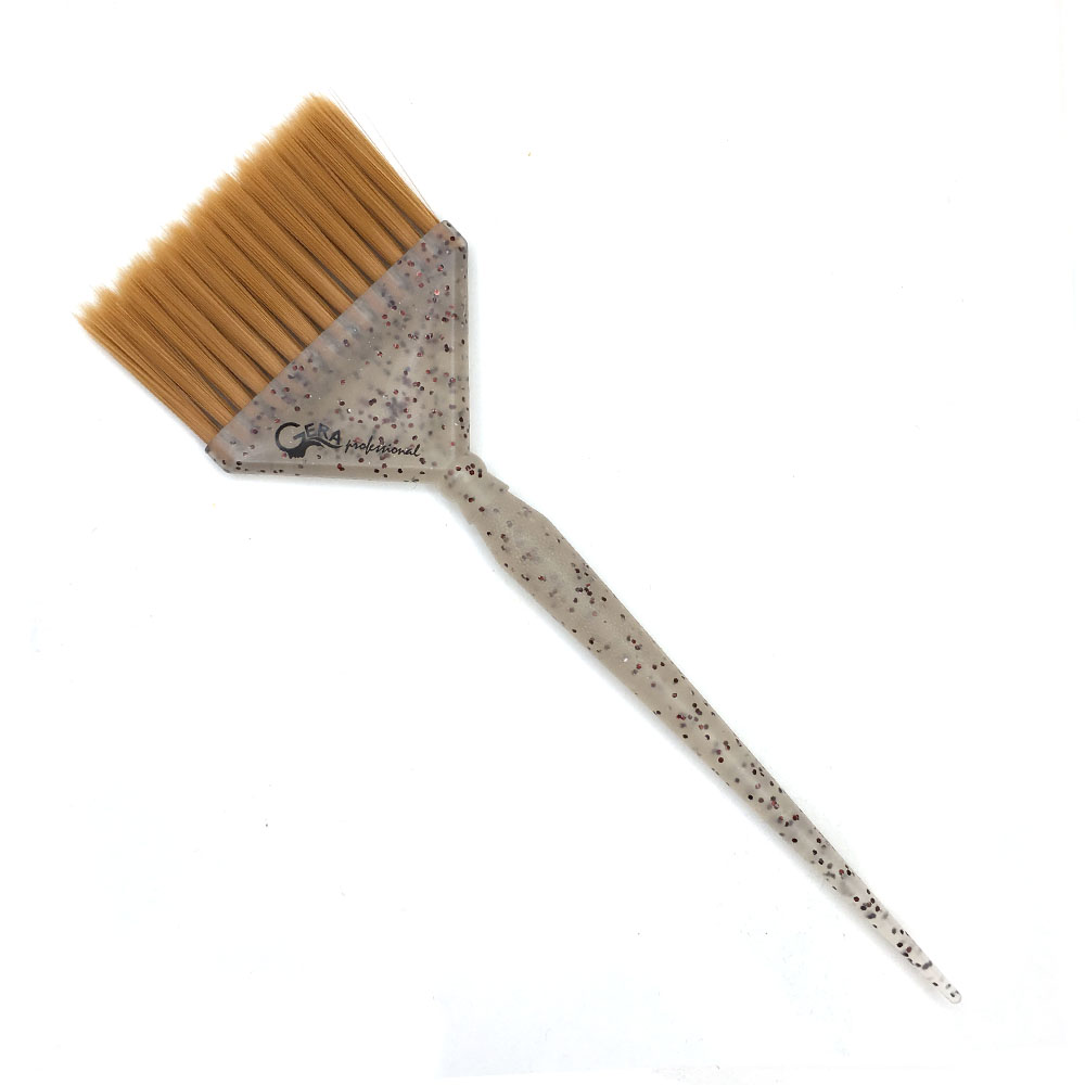 Кисть Gera GP-5612, золотисто-коричневая щетина 14 рядов,цвет полупрозрачный с золотыми блестка