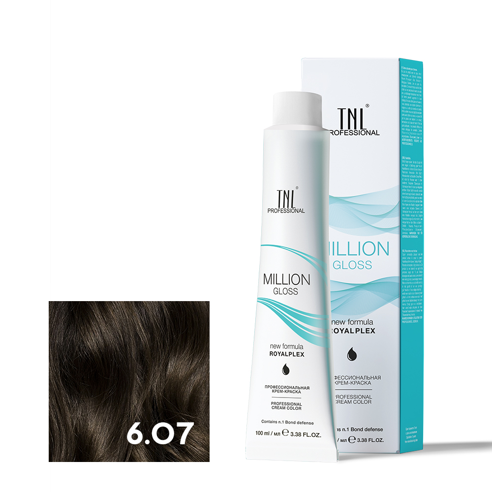 6.07 Темный блонд холодныйКрем-краска для волос TNL Million Gloss