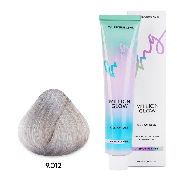 9.012 очень светл блонд прозрач сереб Крем-краска TNL Million glow Ammonia free collection Ceramides