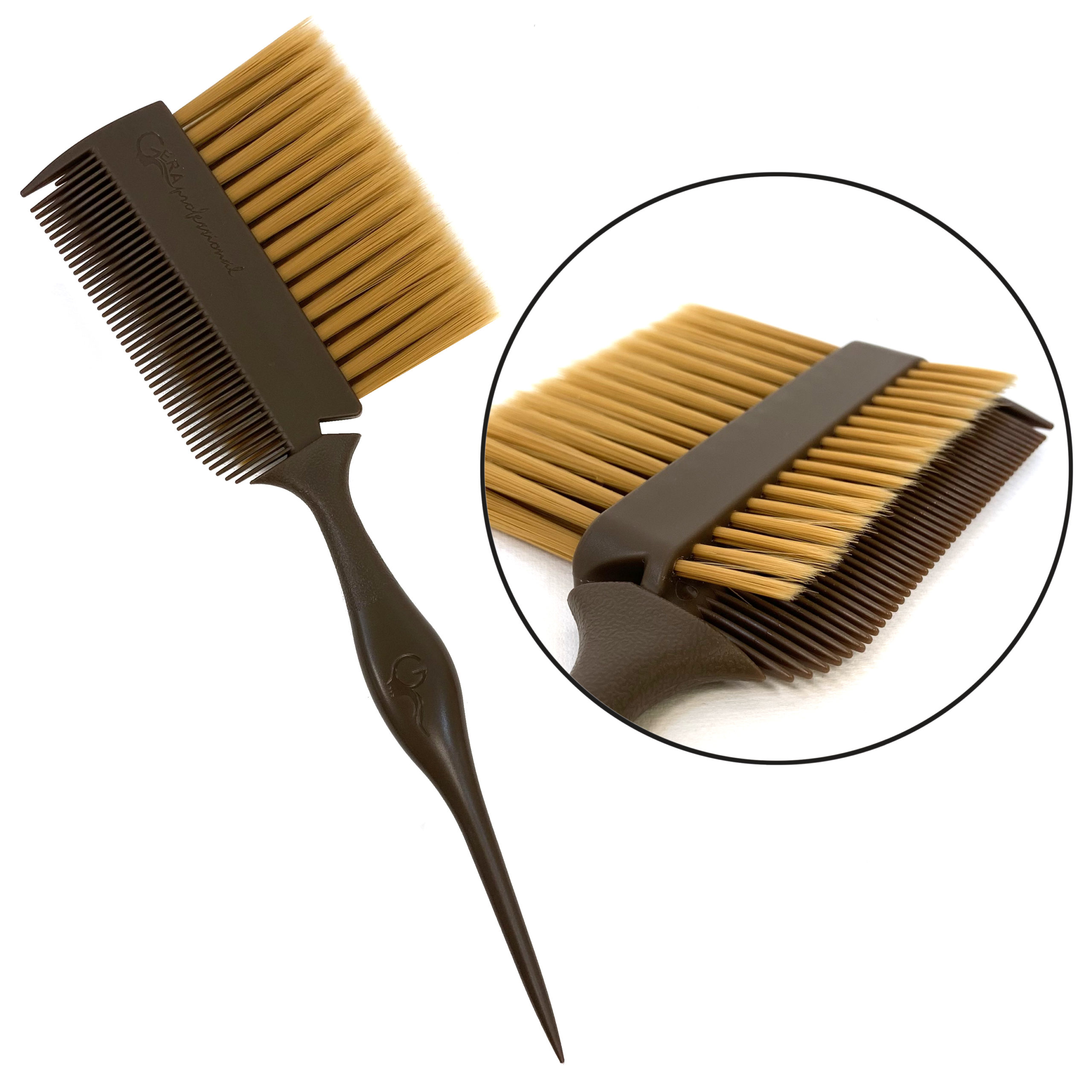 Кисть-гребень "Гигант", Gera GP-1140, золотисто-коричневая щетина 43 мм , цвет коричневый