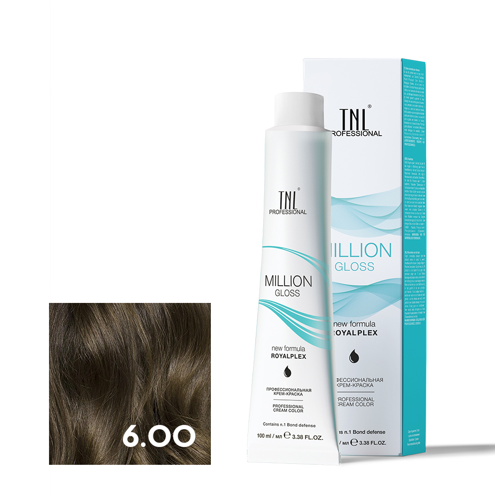 6.00 Темный блонд интенсивный Крем-краска для волос TNL Million Gloss
