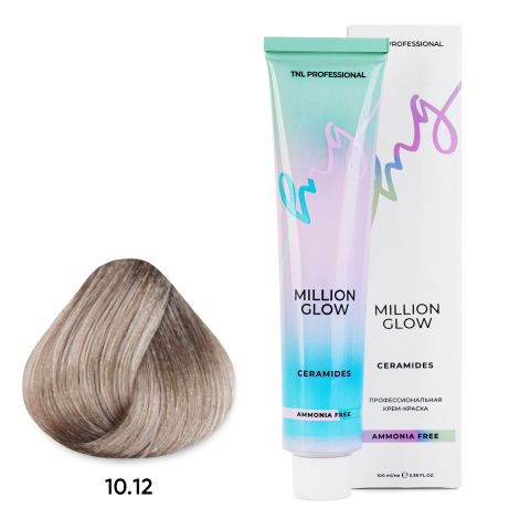 10.12 платин блонд пепел перламут Крем-краска TNL Million glow Ammonia free collection Ceramides