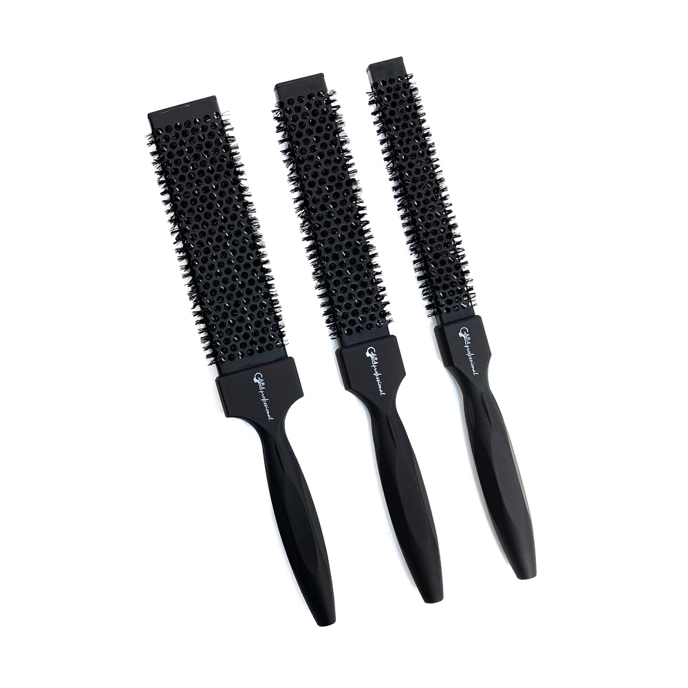 Профессиональный набор 3 брашинга Gera GP-1720, цвет ченрый 3 шт/уп