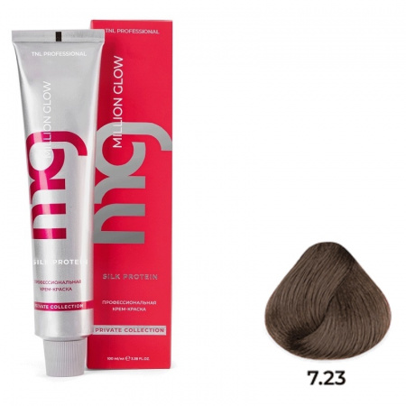 7.23 блонд перламут золотист Крем-краска для волос TNL Million glow Private collection Silk protein