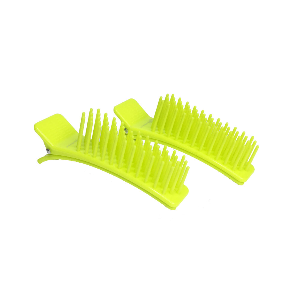 Зажим с расческой Gera GP-2174, 10см, зеленый, 2шт/уп