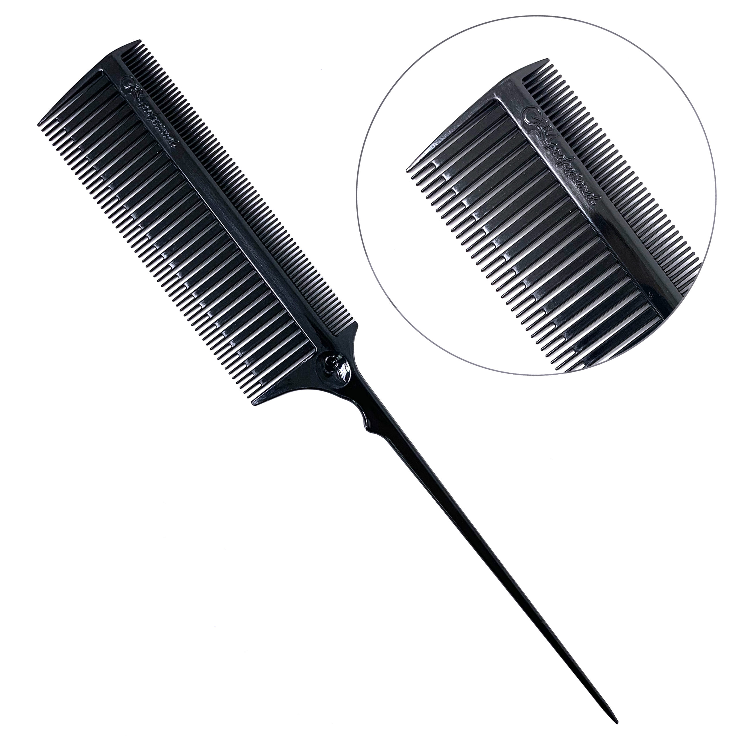 Расческа революция Gera GP-5553 для мелирования крупных прядей,с хвостиком, цвет черный